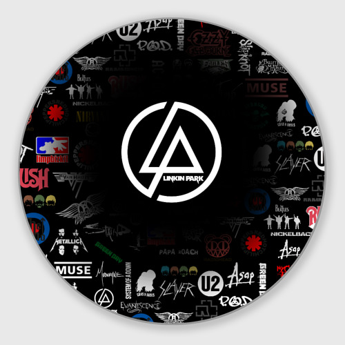 Круглый коврик для мышки Linkin Park rock logo