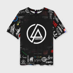 Женская футболка oversize 3D Linkin Park rock logo