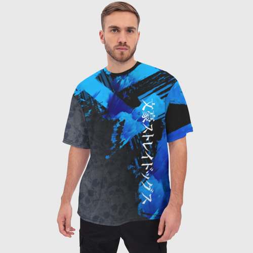 Мужская футболка oversize 3D BSD logo blue, цвет 3D печать - фото 3