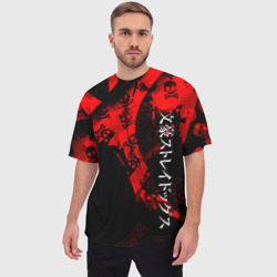 Мужская футболка oversize 3D BSD logo red - фото 2