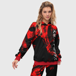 Женский костюм с толстовкой 3D BSD logo red - фото 2