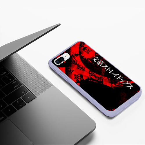 Чехол для iPhone 7Plus/8 Plus матовый BSD logo red, цвет светло-сиреневый - фото 5