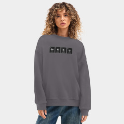 Женский свитшот oversize без начеса хлопок Senku. Аниме Доктор Стоун - фото 2