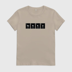 Женская футболка хлопок Senku. Аниме Доктор Стоун