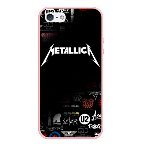 Чехол для iPhone 5/5S матовый Metallica Металлика, цвет баблгам