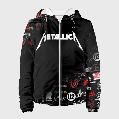 Женская куртка 3D Metallica Металлика, цвет белый