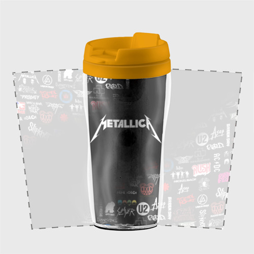 Термокружка-непроливайка Metallica Металлика, цвет желтый - фото 2