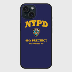 Чехол силиконовый для Apple iPhone 15 матовый Бруклин 9-9 департамент NYPD