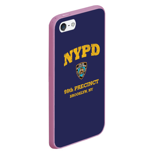 Чехол для iPhone 5/5S матовый Бруклин 9-9 департамент NYPD, цвет розовый - фото 3