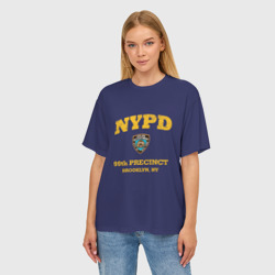 Женская футболка oversize 3D Бруклин 9-9 департамент NYPD - фото 2