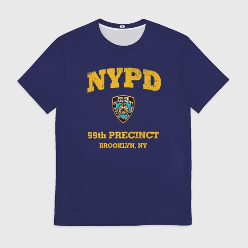 Мужская футболка 3D с принтом Бруклин 9-9 департамент NYPD, вид спереди #2