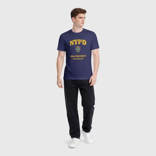 Мужская футболка 3D с принтом Бруклин 9-9 департамент NYPD, вид сбоку #3