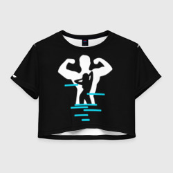 Женская футболка Crop-top 3D Бодибилдинг титаны