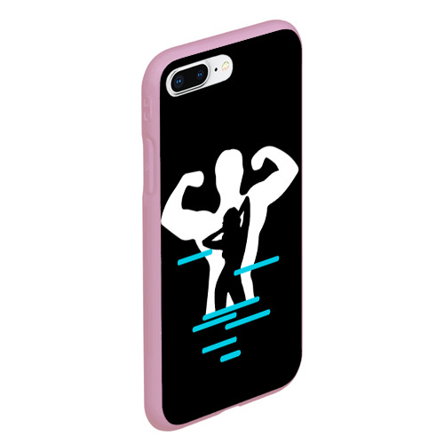 Чехол для iPhone 7Plus/8 Plus матовый Бодибилдинг титаны, цвет розовый - фото 3