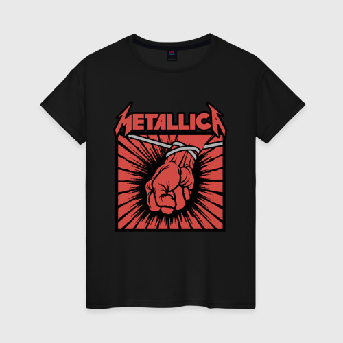 Женская футболка хлопок Metallica Металлика, цвет черный