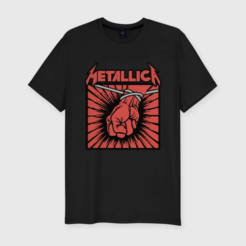 Мужская футболка хлопок Slim Metallica Металлика