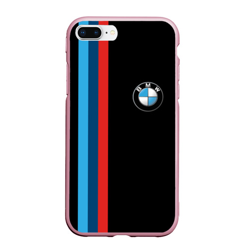 Чехол для iPhone 7Plus/8 Plus матовый BMW БМВ, цвет розовый