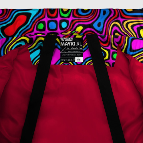 Зимняя куртка для девочек 3D Искажение красок - психодел, цвет красный - фото 7
