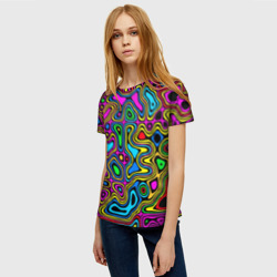 Женская футболка 3D Искажение красок - психодел - фото 2