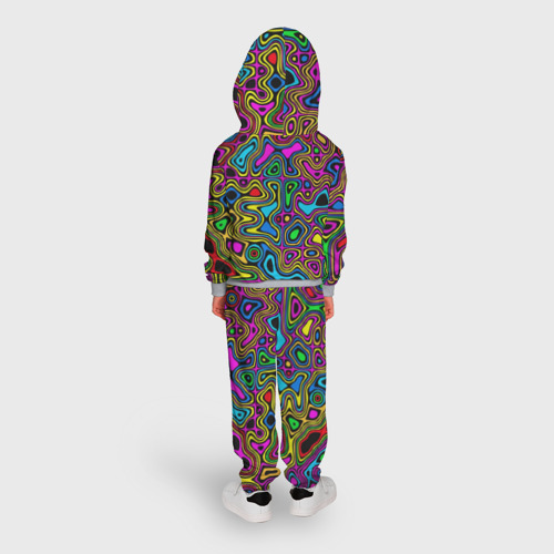 Детский костюм с толстовкой 3D Искажение красок - психодел, цвет меланж - фото 4