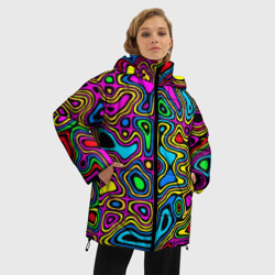 Женская зимняя куртка Oversize Искажение красок - психодел - фото 2