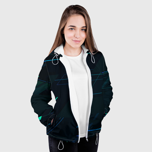 Женская куртка 3D Modern Geometry, цвет белый - фото 4