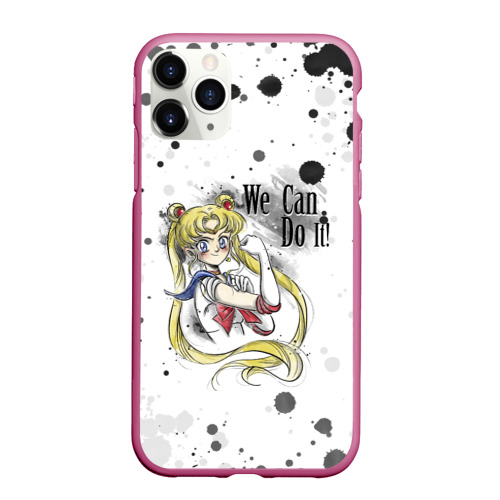 Чехол для iPhone 11 Pro Max матовый Sailor Moon. We can do it!, цвет малиновый
