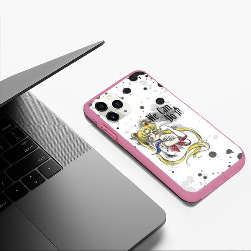 Чехол для iPhone 11 Pro Max матовый Sailor Moon. We can do it!, цвет малиновый - фото 5