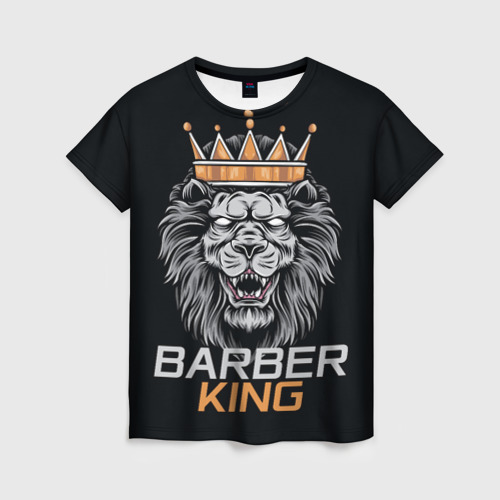 Женская футболка 3D с принтом Barber King / Барбер Король, вид спереди #2