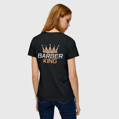 Женская футболка 3D с принтом Barber King / Барбер Король, вид сзади #2