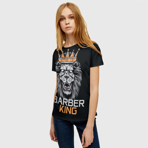 Женская футболка 3D с принтом Barber King / Барбер Король, фото на моделе #1