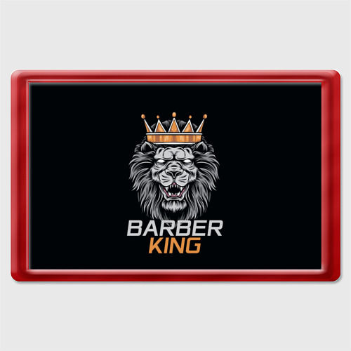 Магнит 45*70 Barber King Барбер Король, цвет красный