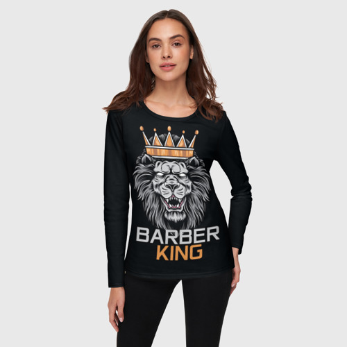 Женский лонгслив 3D Barber King Барбер Король, цвет 3D печать - фото 3