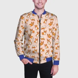 Мужской бомбер 3D Корги - фото 2