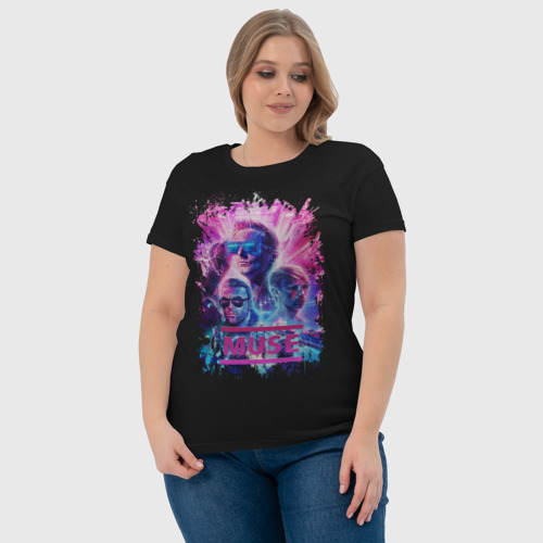 Женская футболка хлопок Muse Муза, цвет черный - фото 6