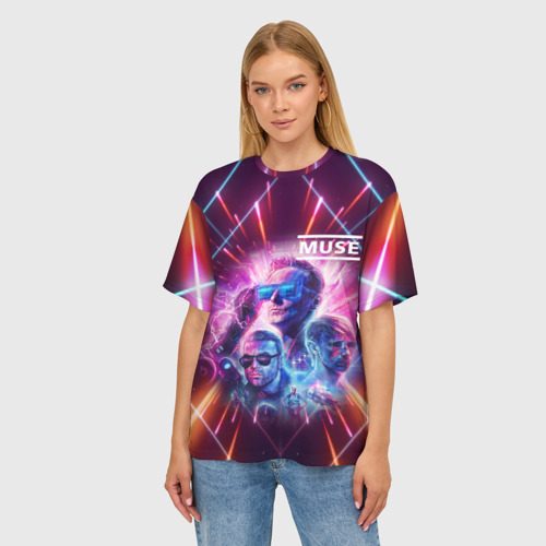 Женская футболка oversize 3D Muse, цвет 3D печать - фото 3