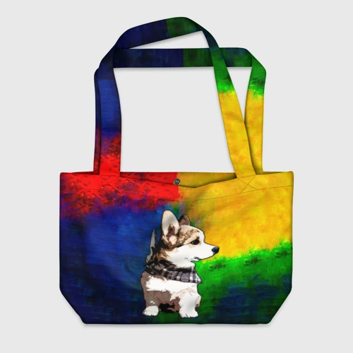 Пляжная сумка 3D Корги
