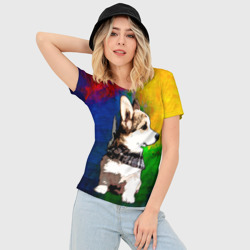 Женская футболка 3D Slim Корги - фото 2
