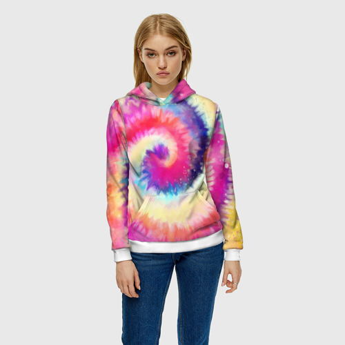 Женская толстовка 3D Tie Dye vortex, цвет 3D печать - фото 3