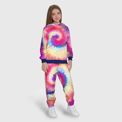 Детский костюм с толстовкой 3D Tie Dye vortex, цвет синий - фото 5