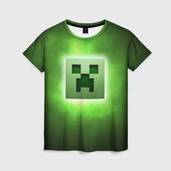 Женская футболка 3D Minecraft green creeper