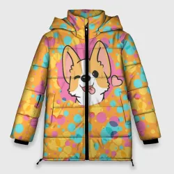 Женская зимняя куртка Oversize Милый корги