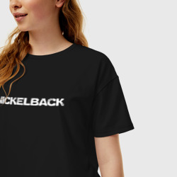 Женская футболка хлопок Oversize Nickelback Chad Kroeger - фото 2