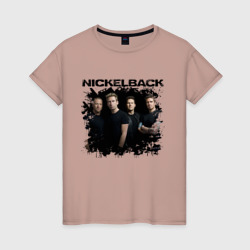 Состав Nickelback  – Женская футболка хлопок с принтом купить со скидкой в -20%
