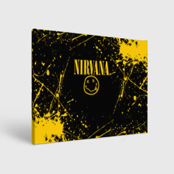 Холст прямоугольный Nirvana smile logo with yellow grunge