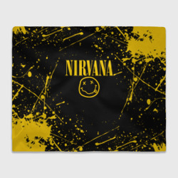 Плед 3D Nirvana smile logo with yellow grunge