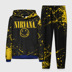 Мужской костюм с толстовкой 3D Nirvana smile logo with yellow grunge