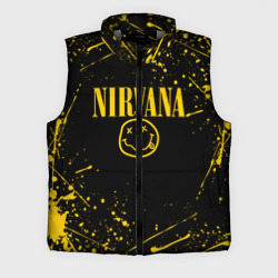 Мужской жилет утепленный 3D Nirvana smile logo with yellow grunge