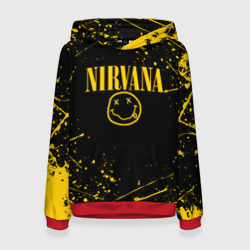 Женская толстовка 3D Nirvana smile logo with yellow grunge