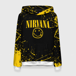 Женская толстовка 3D Nirvana smile logo with yellow grunge